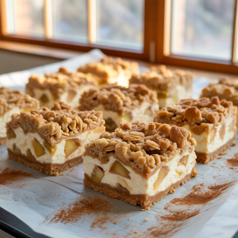 Apple Crumble Cheesecake Bars