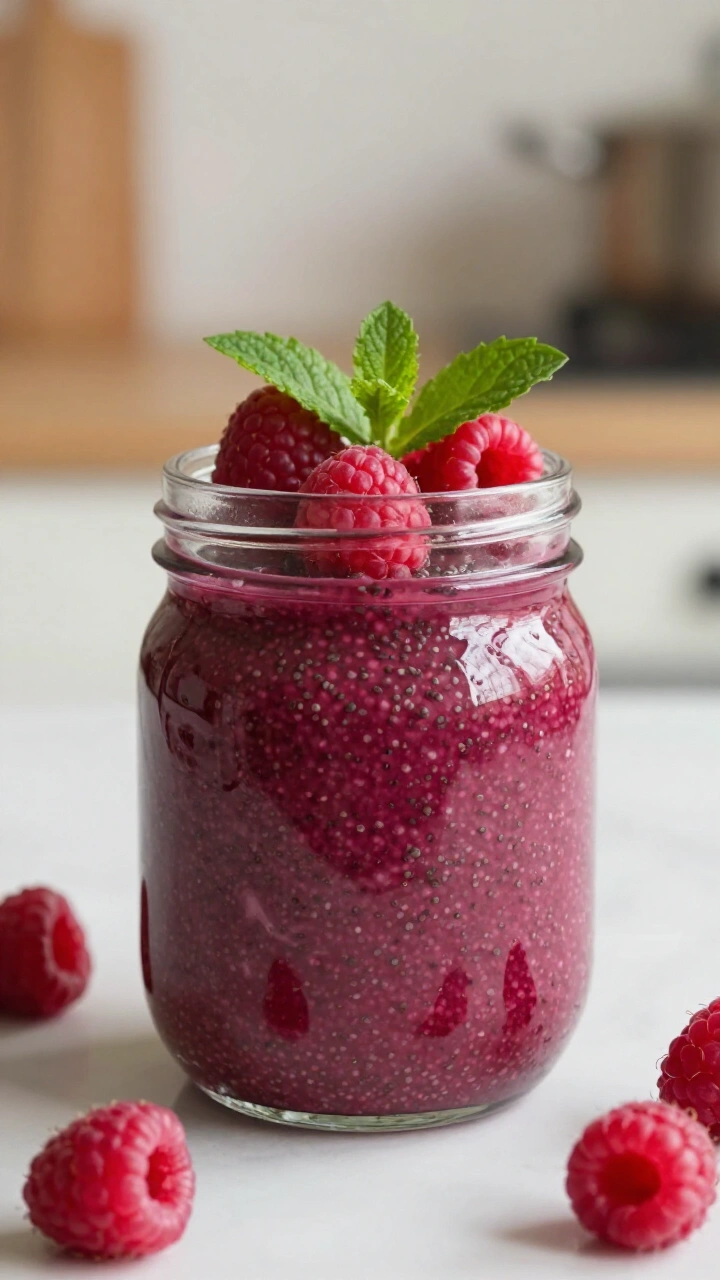 Blended Raspberry Chia Pudding