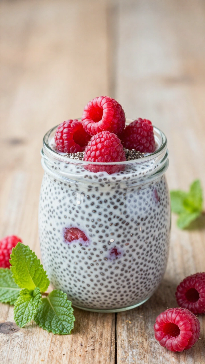 Blended Raspberry Chia Pudding