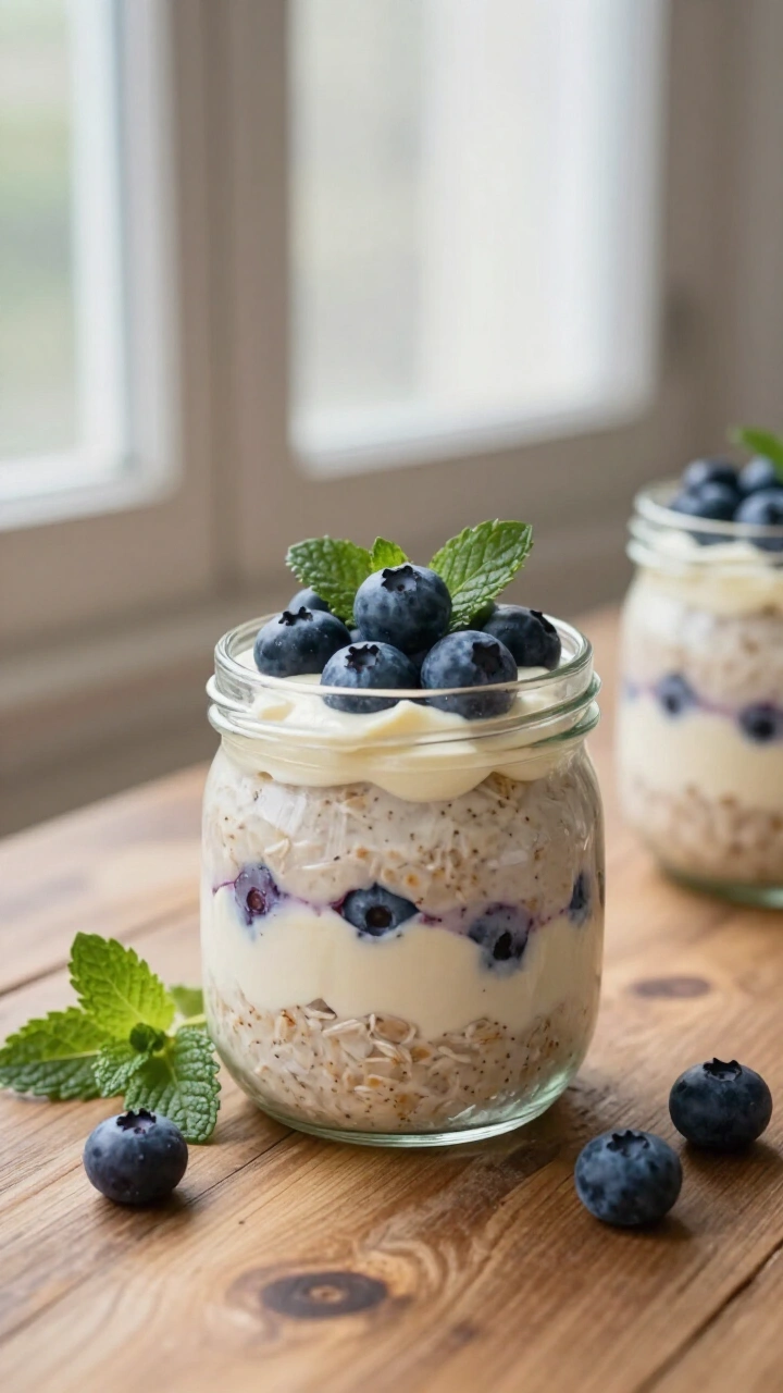 Blueberry Cheesecake Overnight Oats Recipe