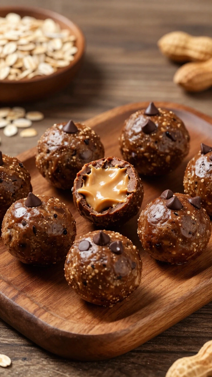 Easy Peanut Butter Chocolate Chip Protein Balls