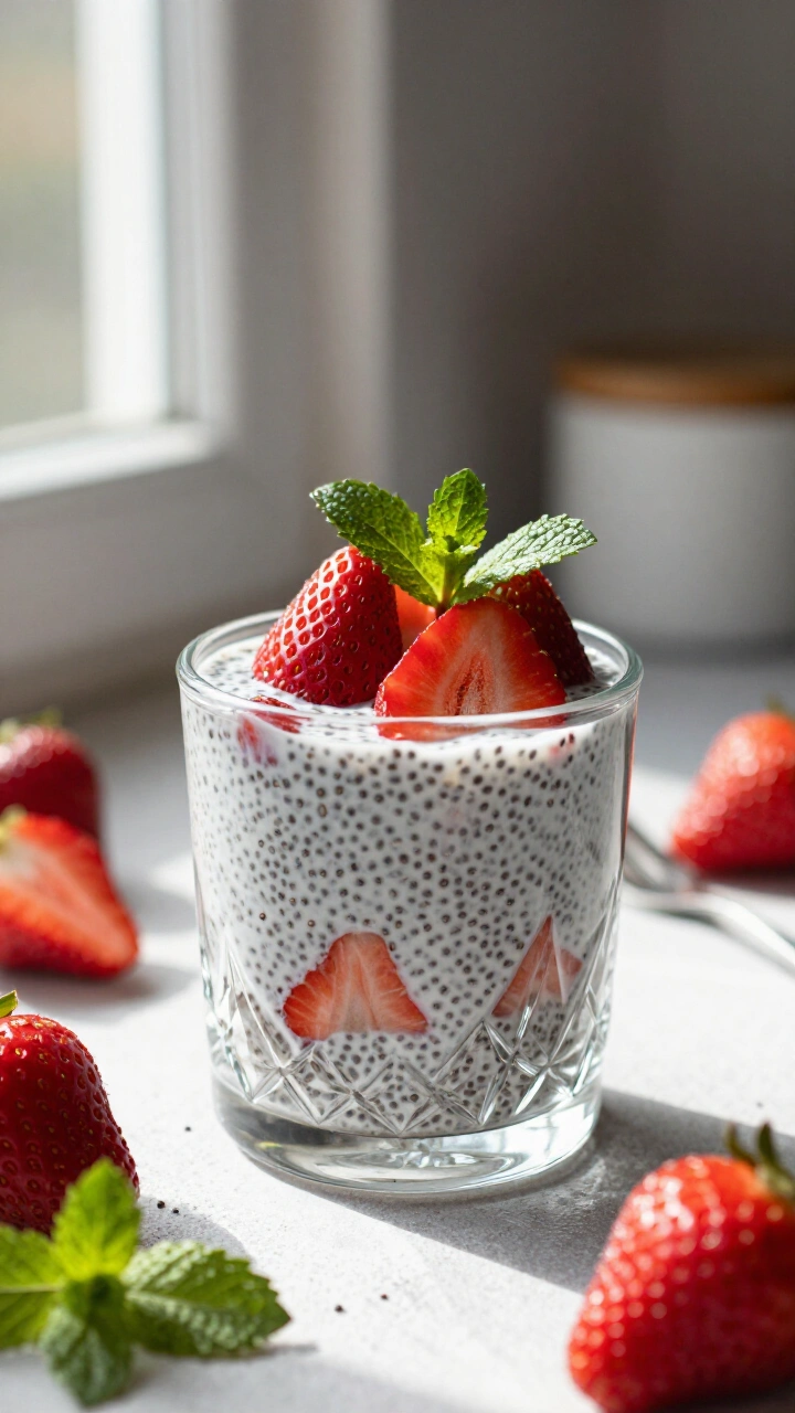 Keto Strawberry Chia Pudding
