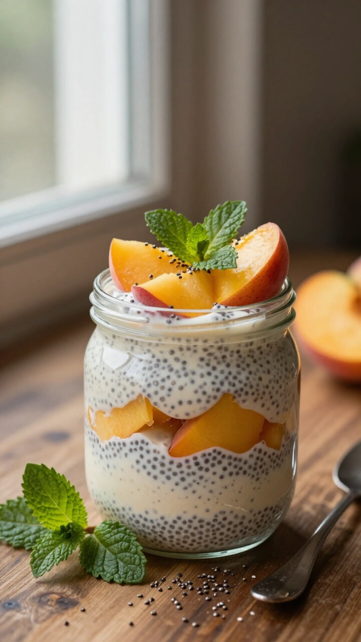 Peach & Cream Chia Pudding Recipe