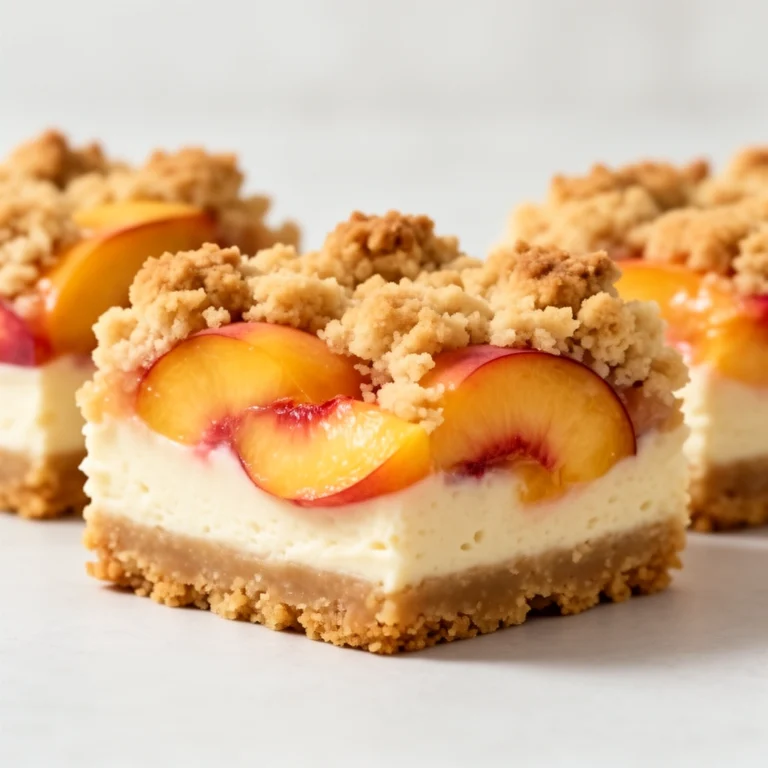Peach Crumble Cheesecake Bars