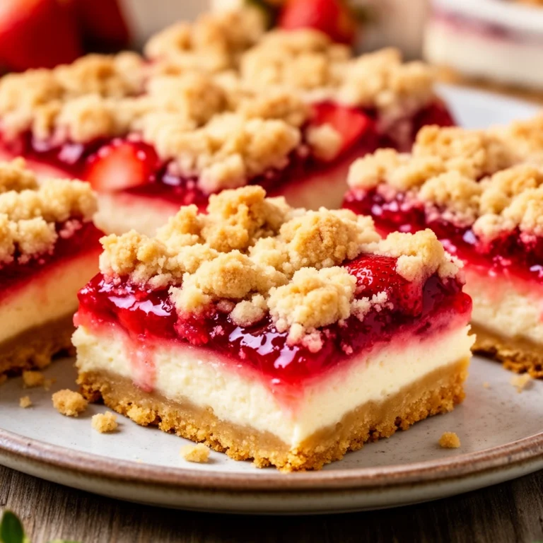 Strawberry Crumble Cheesecake Bars