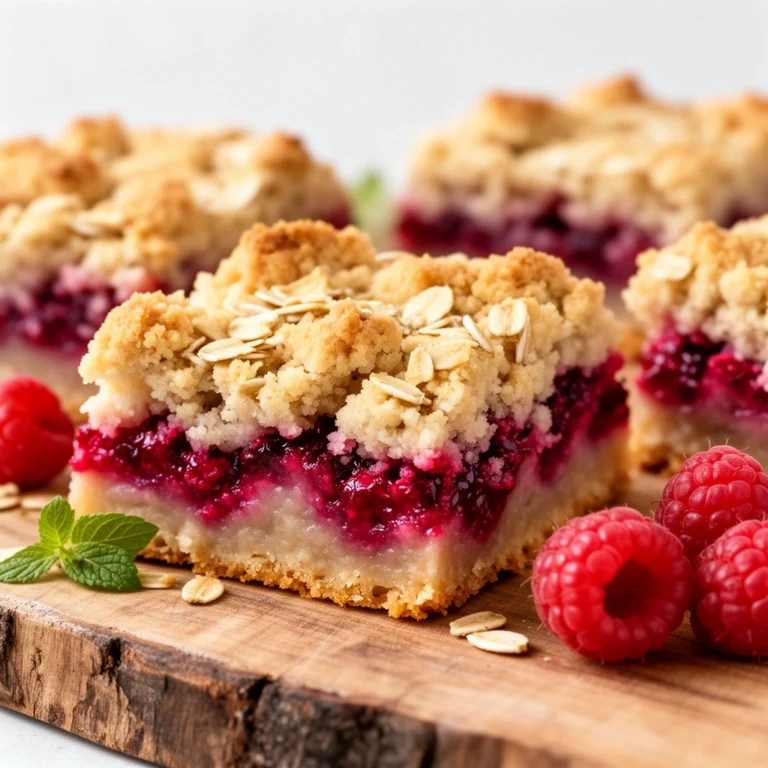 Raspberry Oatmeal Crumble Bars