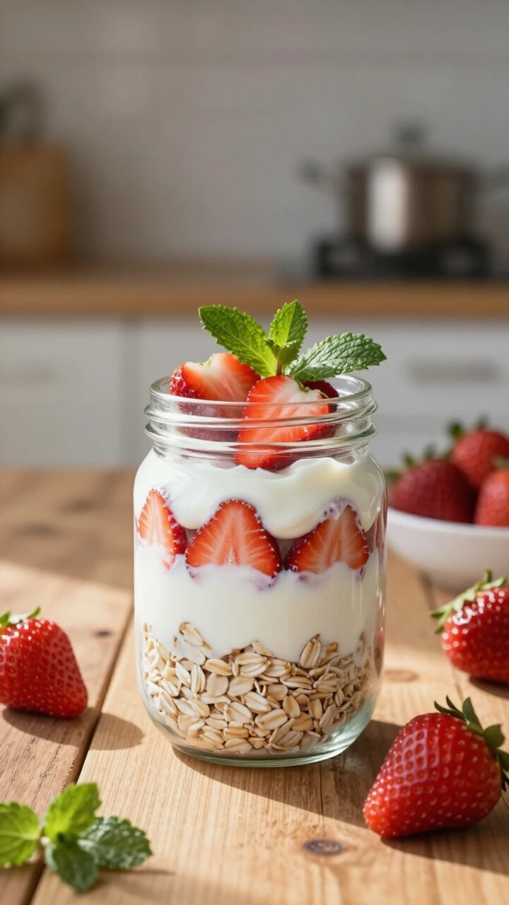 Strawberry Cream Overnight Oats