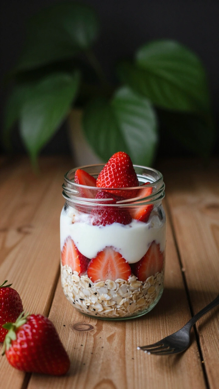 Strawberry Cream Overnight Oats